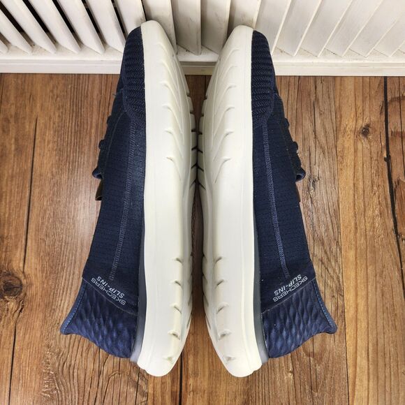 Skechers Slip-Ins On-The-Go Flex-Top Notch Womens Sz 8.5 Navy Blue Slip On Shoes - Picture 6 of 9